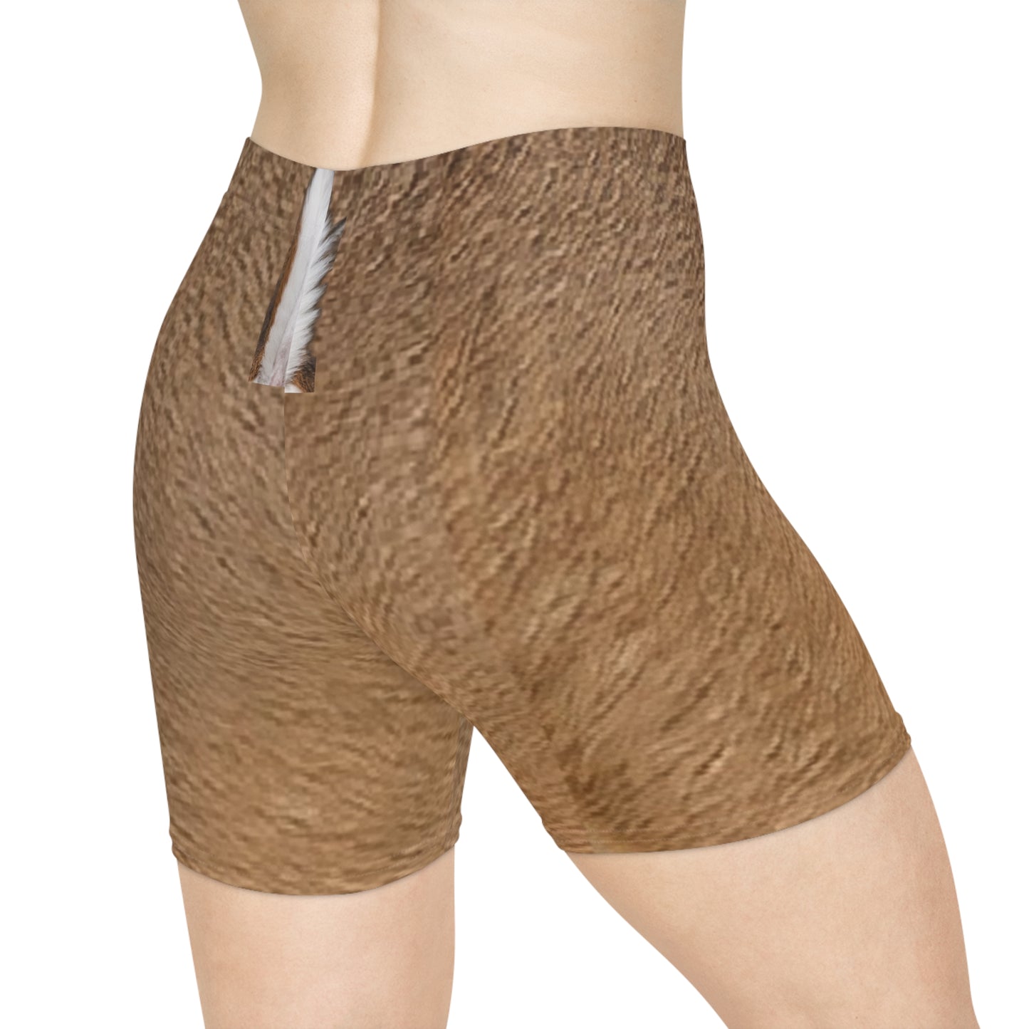 Deer Lady Print Women's Biker Shorts – Cozy Animal Texture AOP