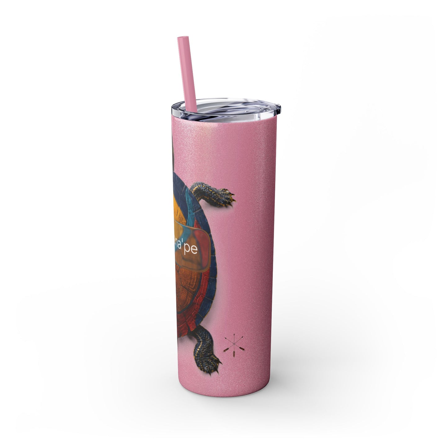 Delaware West Turtle Skinny Tumbler 20oz — Colorful Sea Turtle Travel Cup with Straw