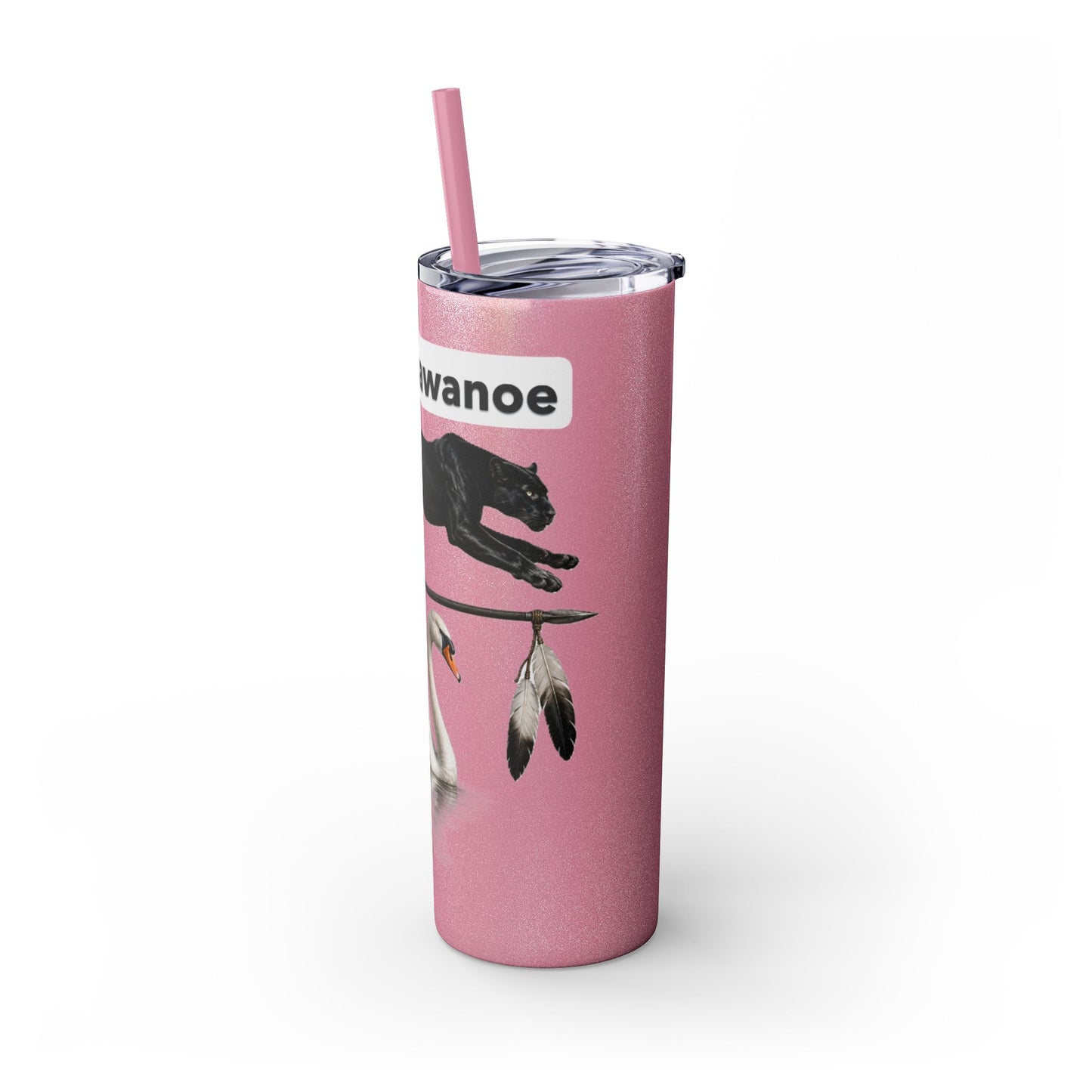 Shawnee East Skinny 20oz Tumbler with Straw — East Shawano River Swan & Otter Design
