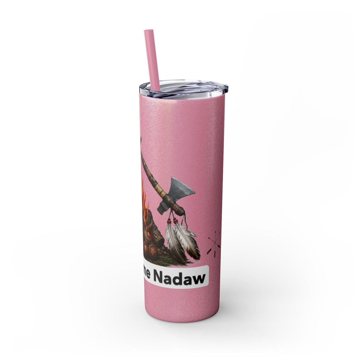 Pottawatomie Campfire Badge Skinny Tumbler 20oz — Badawadame Nation Design