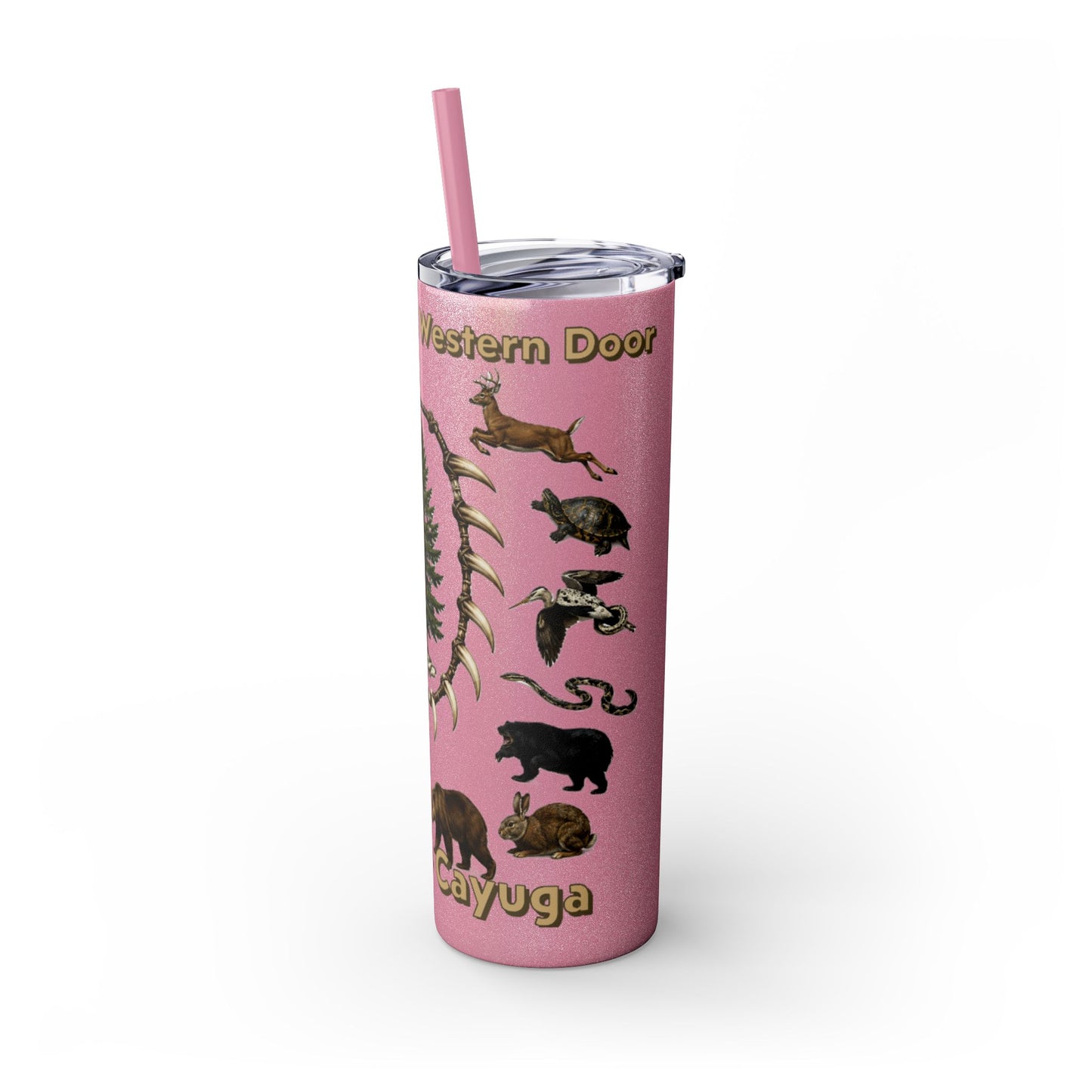 Seneca Cayuga Skinny Tumbler with Straw, 20oz