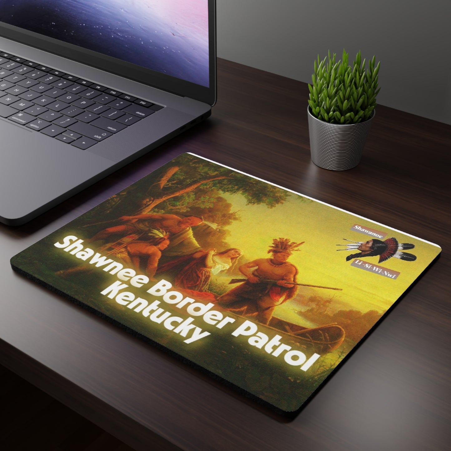 Absentee Shawnee Border Patrol Kentucky Rectangular Mouse Pad – Vintage Native American Scene