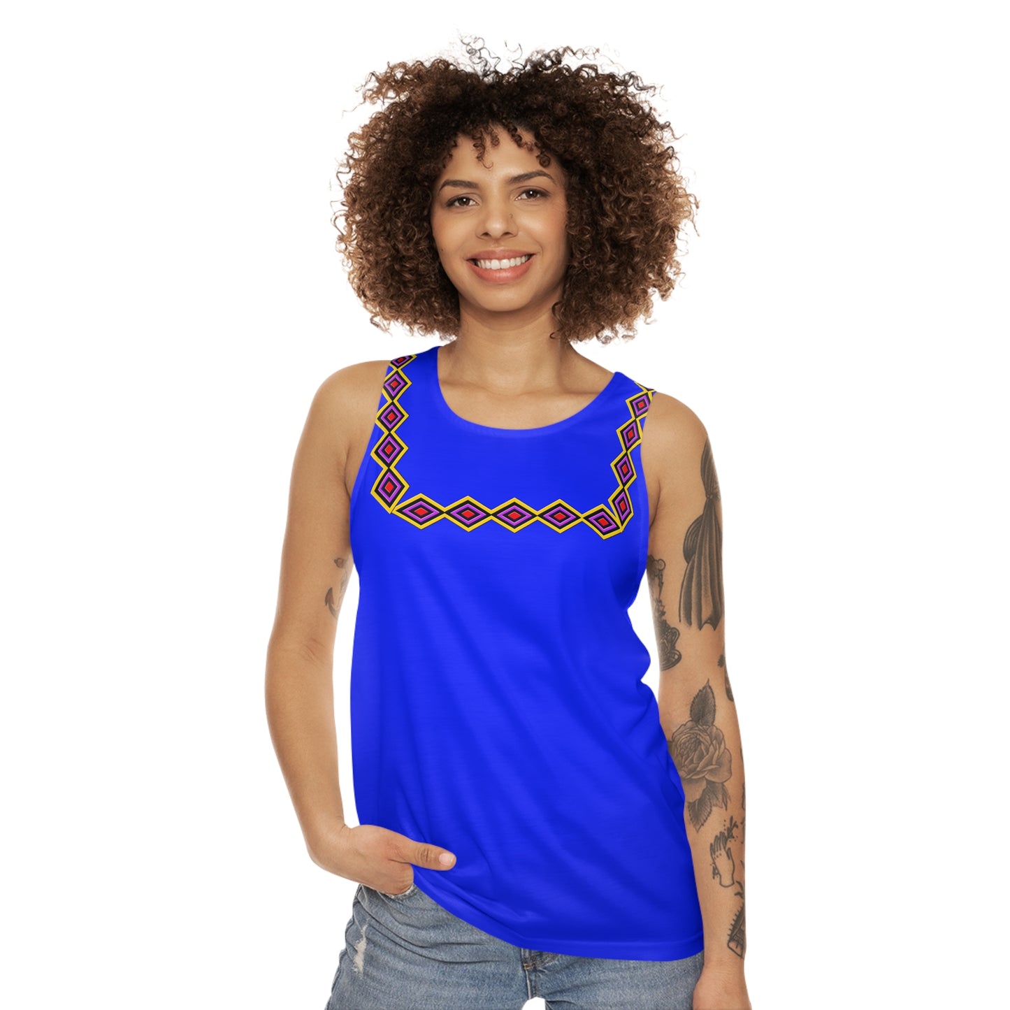 Chahta Blue Diamond Yoke Tank Top