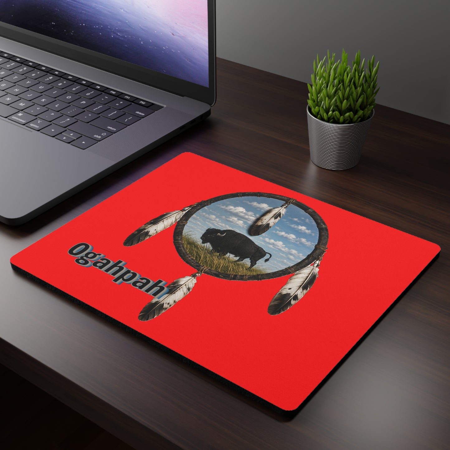Quapaw Buffalo Mouse Pad — "Ogahpah" Native Spirit Desk Mat
