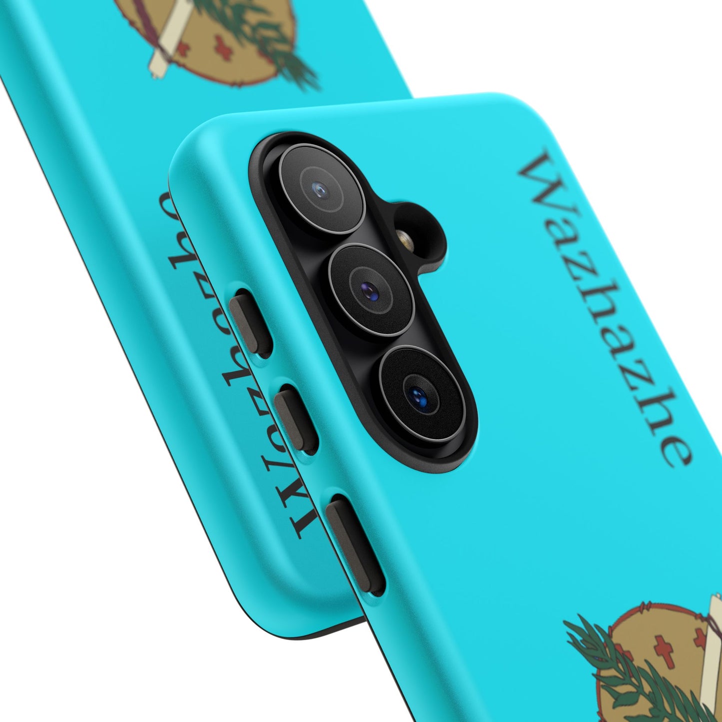 Osage Phone Case — Wazhahze Tribal Shield Design (Native Feather & Tomahawk)