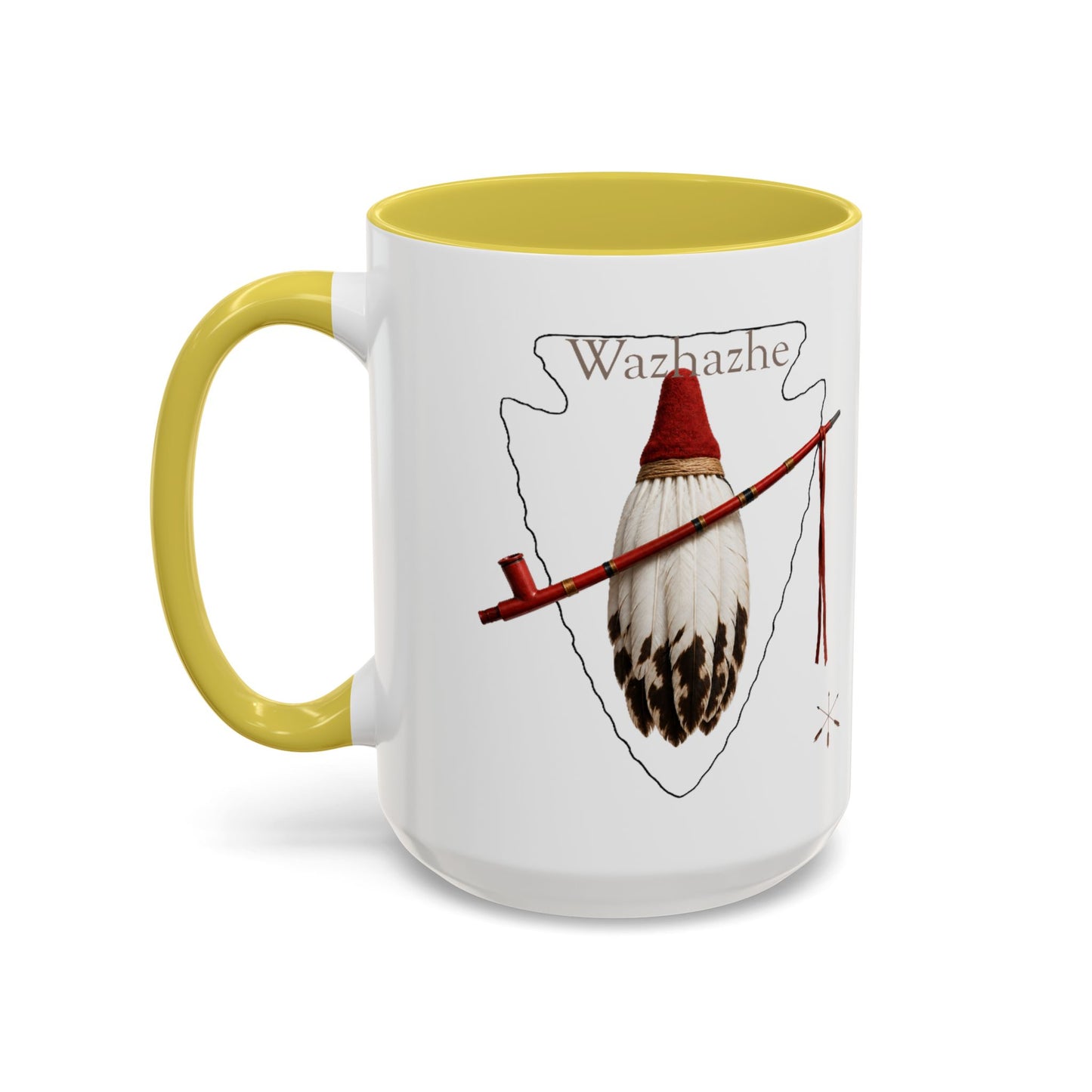 Osage Wazhazhe Tribal Feather Mug (11oz & 15oz) — Native-Inspired Coffee Cup