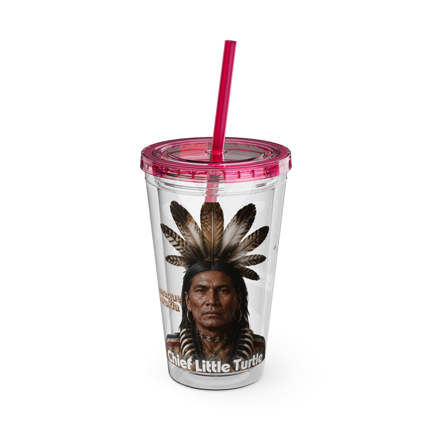 Miami Chief Little Turtle Sunsplash 16oz Tumbler with Straw