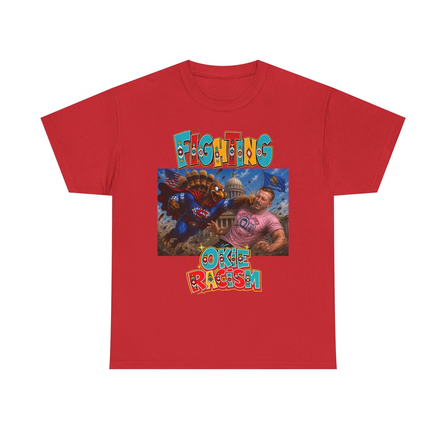 Turkey Fighting Racism Graphic Tee — Bold Retro Photo Design