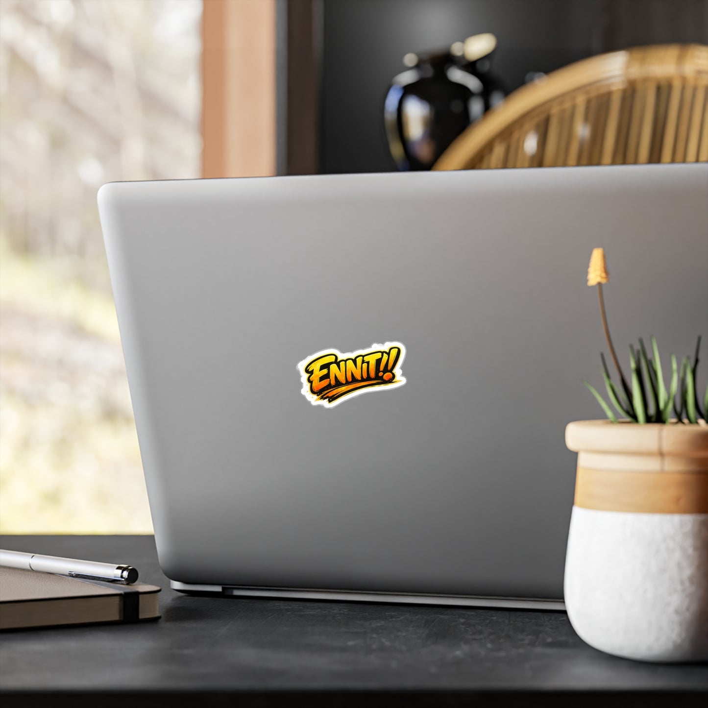 Ennnt!! Yellow Graffiti Kiss-Cut Vinyl Decal