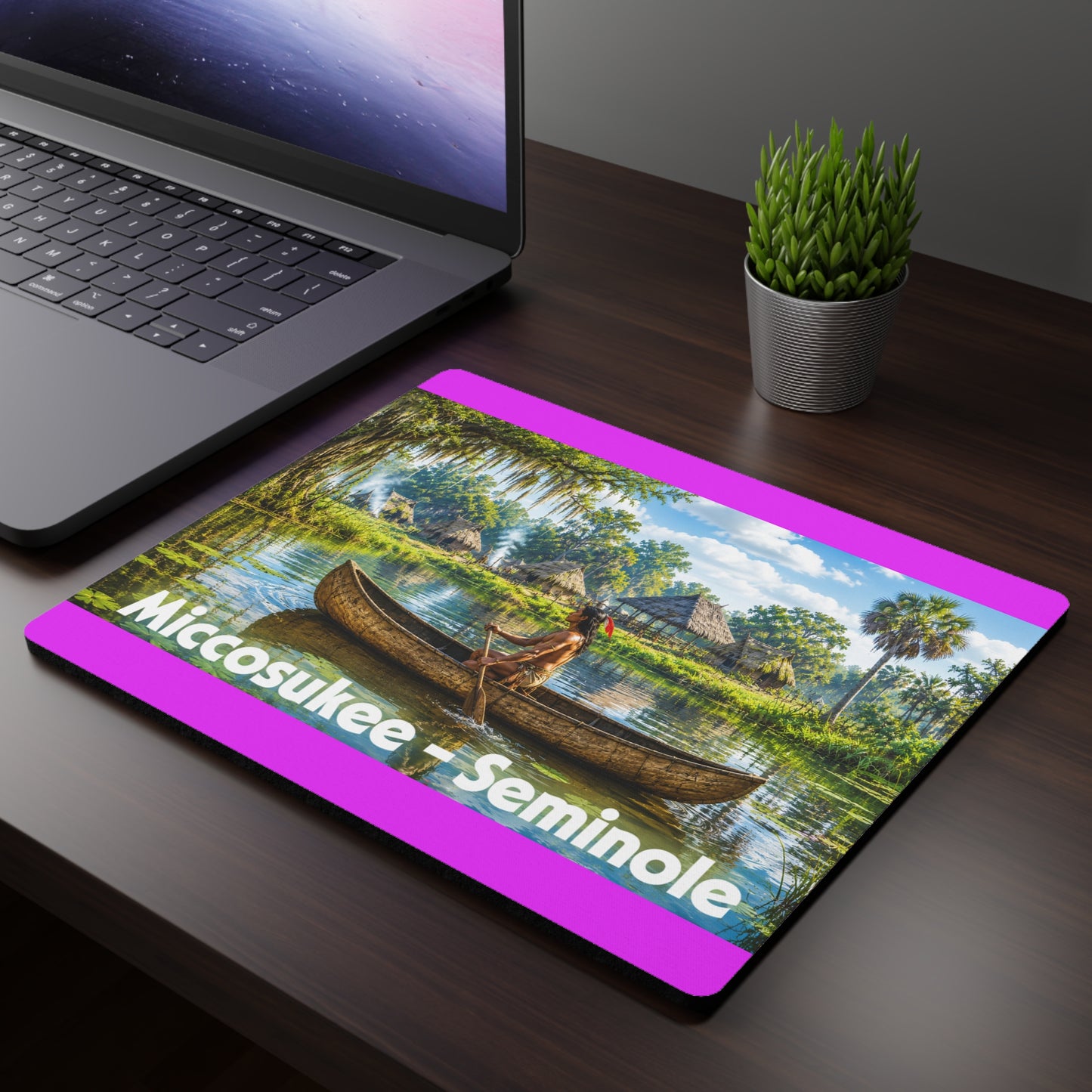 Miccosukee Seminole Canoe Mouse Pad — Scenic Everglades Native Art