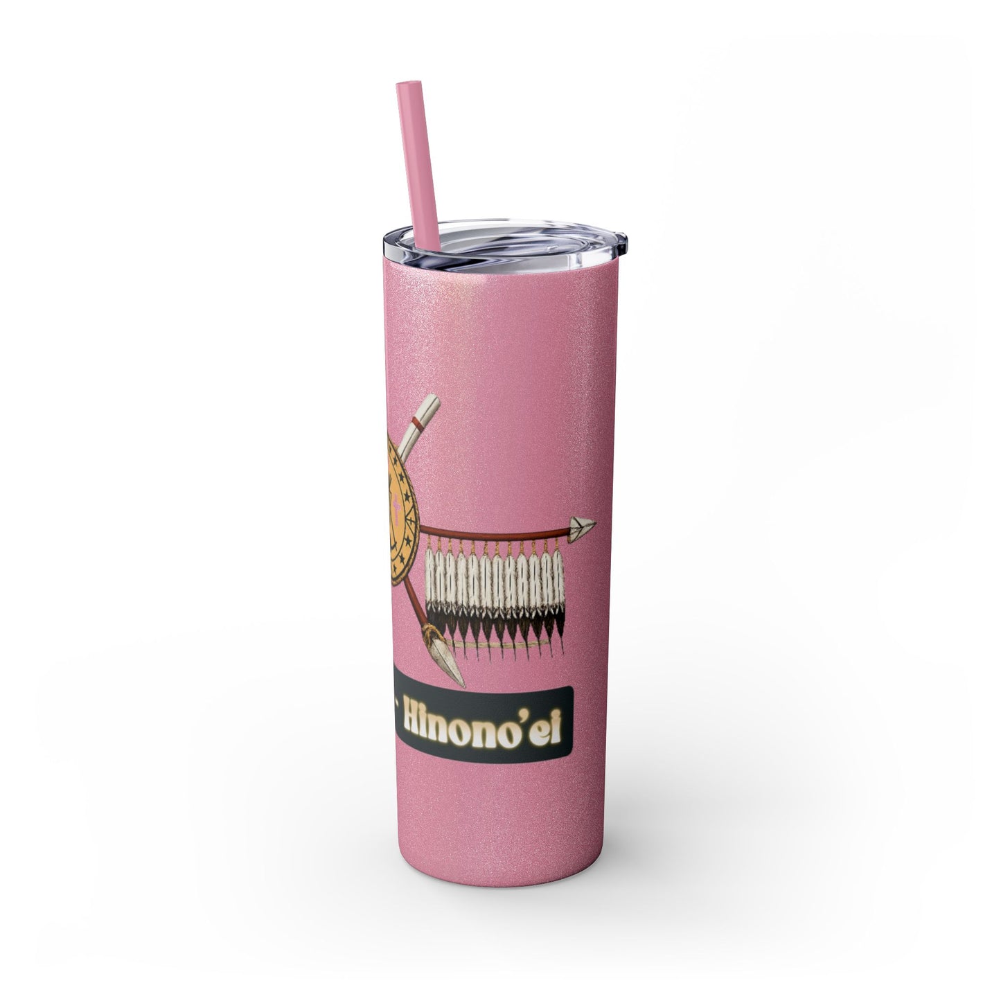 Cheyenne Arapaho 20oz Skinny Tumbler — Native American Shield & Arrows Design (Tsistsistas - Hinono'eitiit)