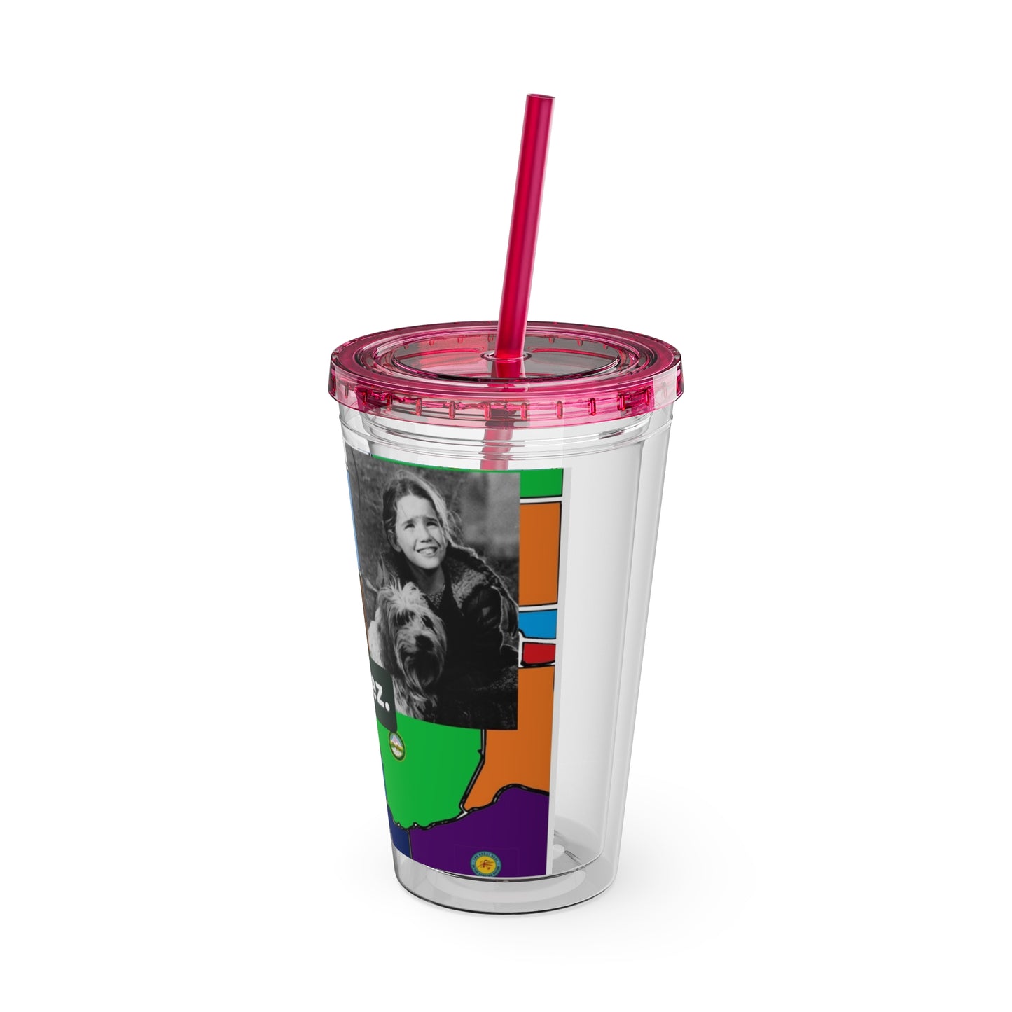 Sunsplash 16oz Tumbler with Straw — 'Half-Pint Illegally on Osage Rez' Graphic