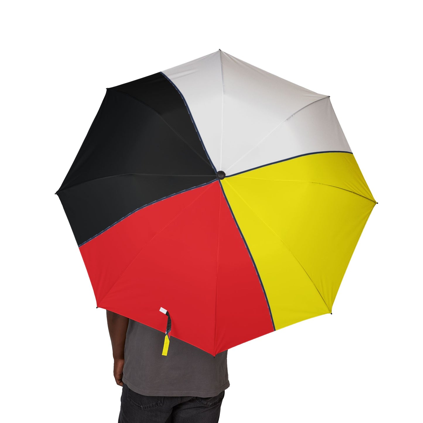 Four Directions Foldable Colorblock Umbrella — Semi-Automatic Travel Umbrella