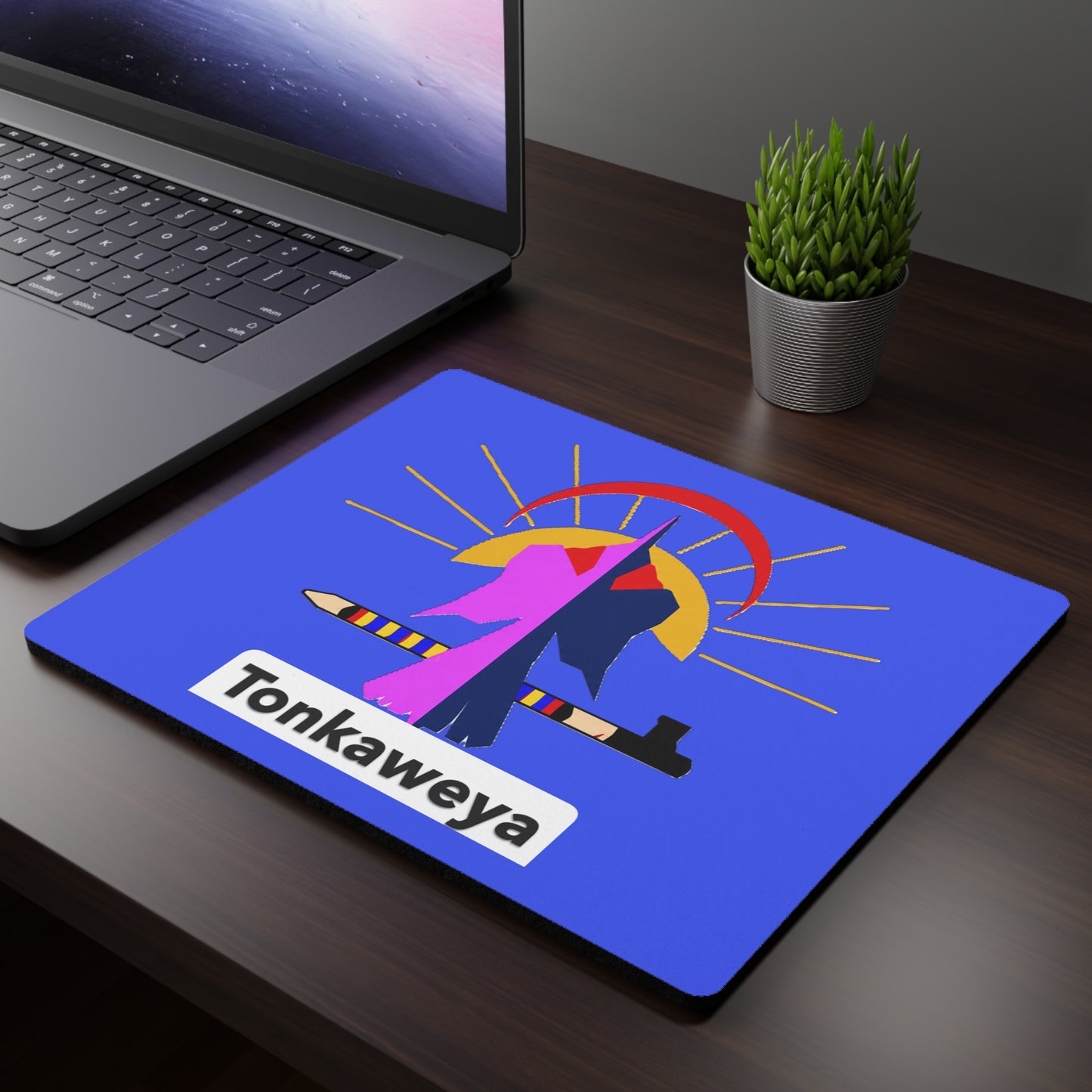 Tonkawa Tonkaweya Sunrise Mouse Pad — Colorful Native-Inspired Desk Mat