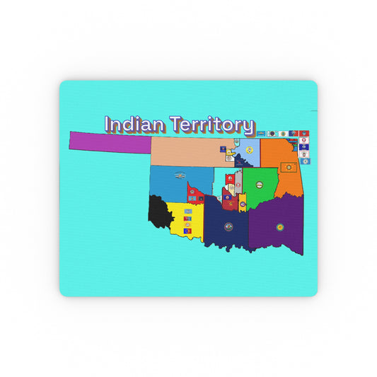 Indian Territory Map Mouse Pad — Colorful Oklahoma County Map Desk Mat