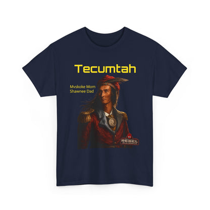 Tecumtah Native American Portrait T‑Shirt — Mvskoke Mom/Shawnee Dad Heritage Tee