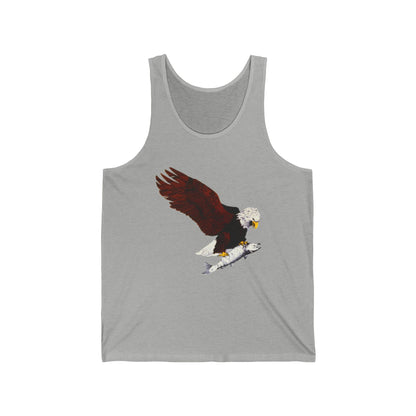Eagle & Salmon Tank Top — Vintage Patriotic Graphic Muscle Tee