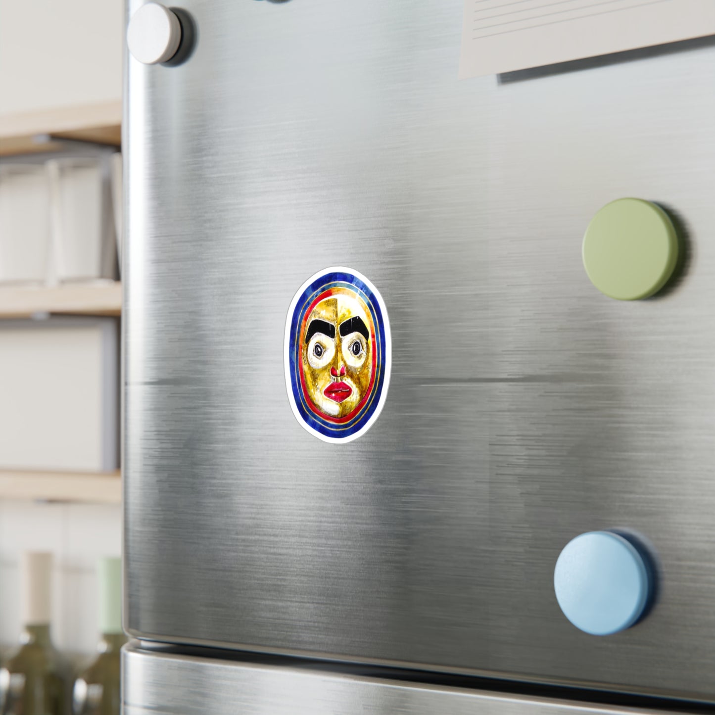 Mask Face Vinyl Decal — Colorful Tribal Sticker for Laptops, Windows & Water Bottles
