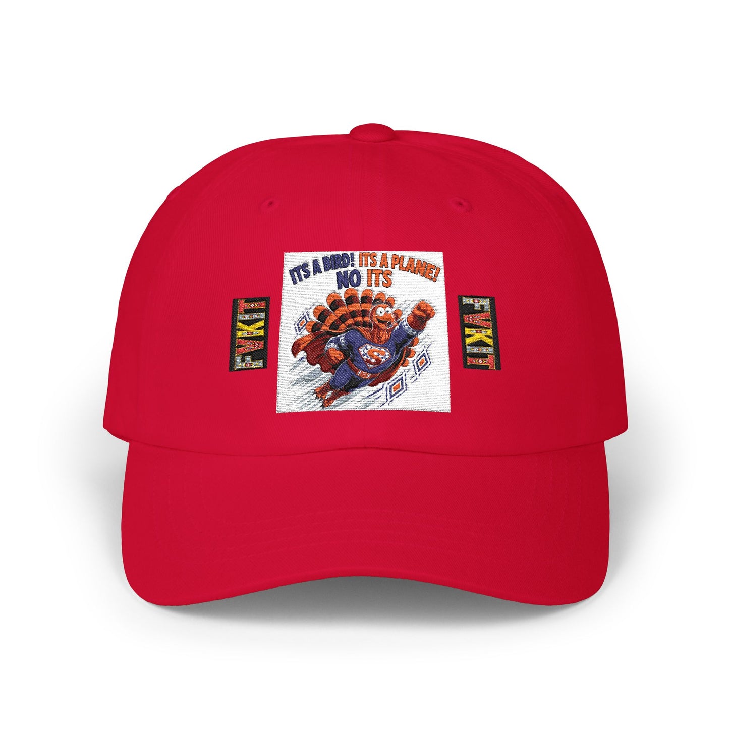 Turkey Dad Cap with Retro Turkey 'It’s A Murder, It’s A Massacre, No It’s' Graphic — Thanksgiving Hat