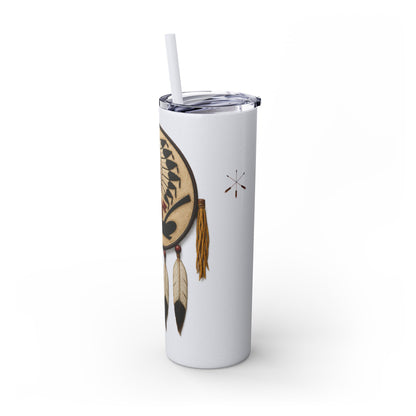 Iowa 20oz Skinny Tumbler with Native Dreamcatcher Design - 'Pahodje' Travel Straw Cup