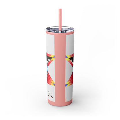 Onci 20oz Skinny Tumbler - Geometric Thunderbird Design, Insulated Travel Cup with Straw