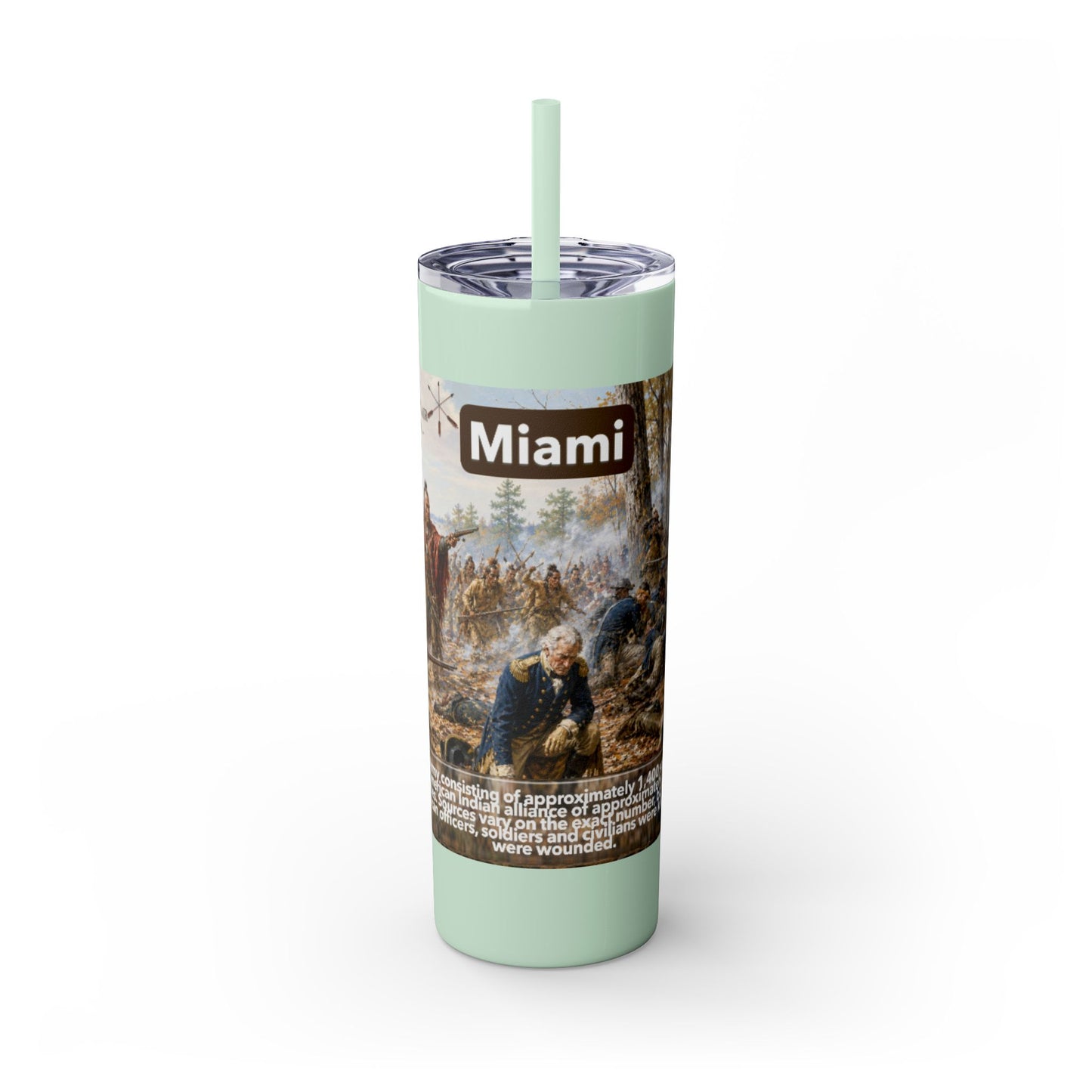 Miami Tribe Historical Skinny Tumbler 20oz — Native American Heritage Travel Cup