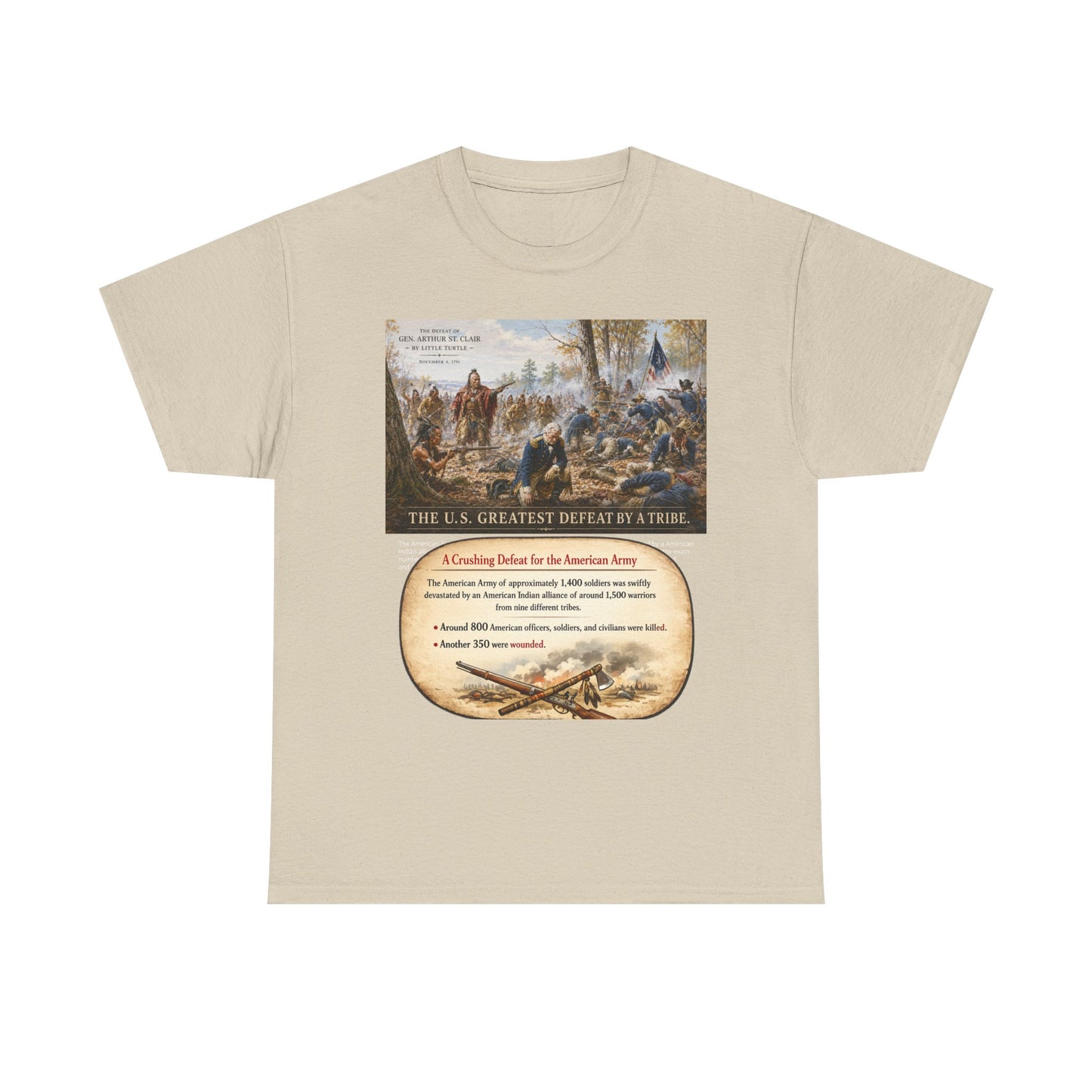 Chief Little Turtle Historical Battle Tee — "The U.S. Greatest Defeat by a Tribe" Cotton T-Shirt