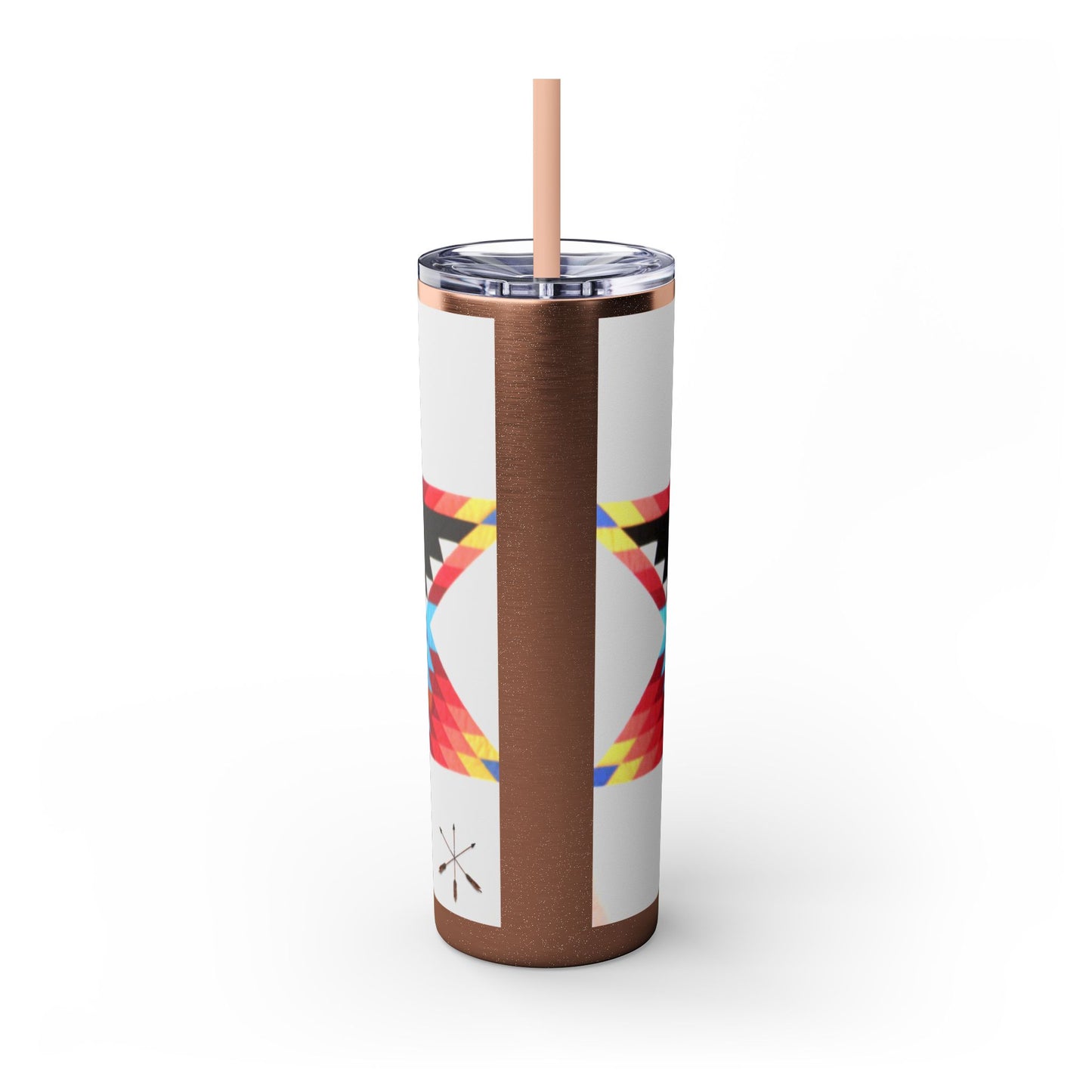 Onci 20oz Skinny Tumbler - Geometric Thunderbird Design, Insulated Travel Cup with Straw