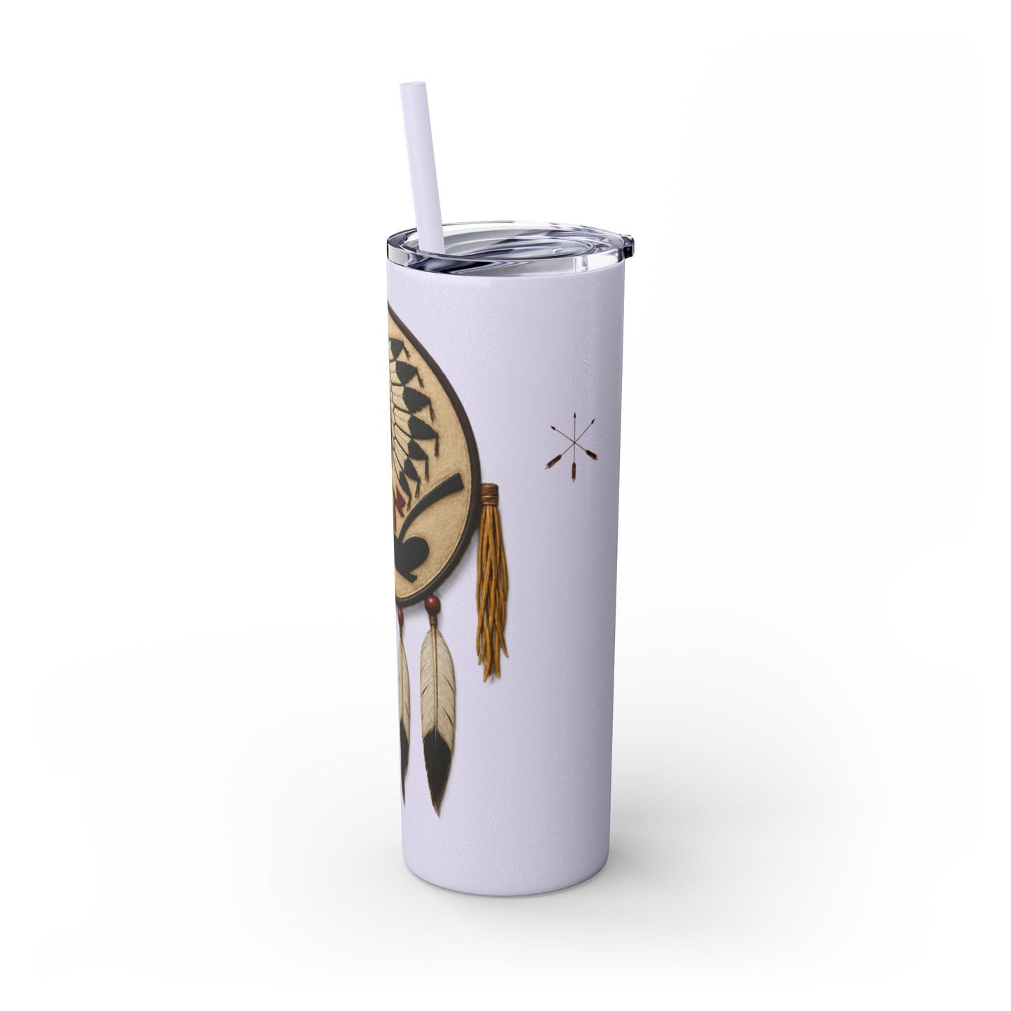 Iowa 20oz Skinny Tumbler with Native Dreamcatcher Design - 'Pahodje' Travel Straw Cup