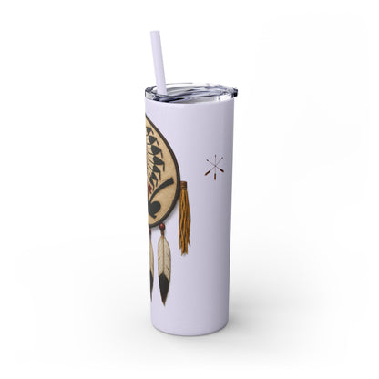 Iowa 20oz Skinny Tumbler with Native Dreamcatcher Design - 'Pahodje' Travel Straw Cup