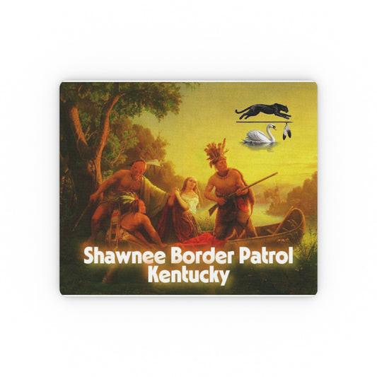 East Shawnee Border Patrol Kentucky Rectangular Mouse Pad — Vintage Frontier Art Desk Mat