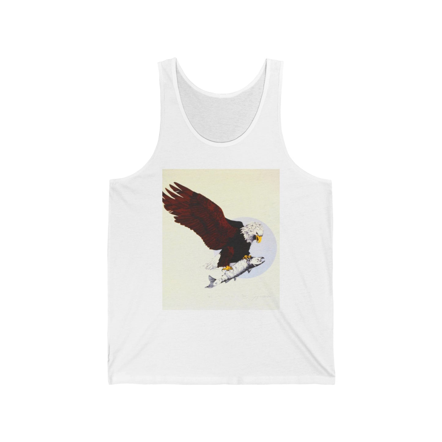 Eagle & Salmon Tank Top — Vintage Patriotic Graphic Muscle Tee