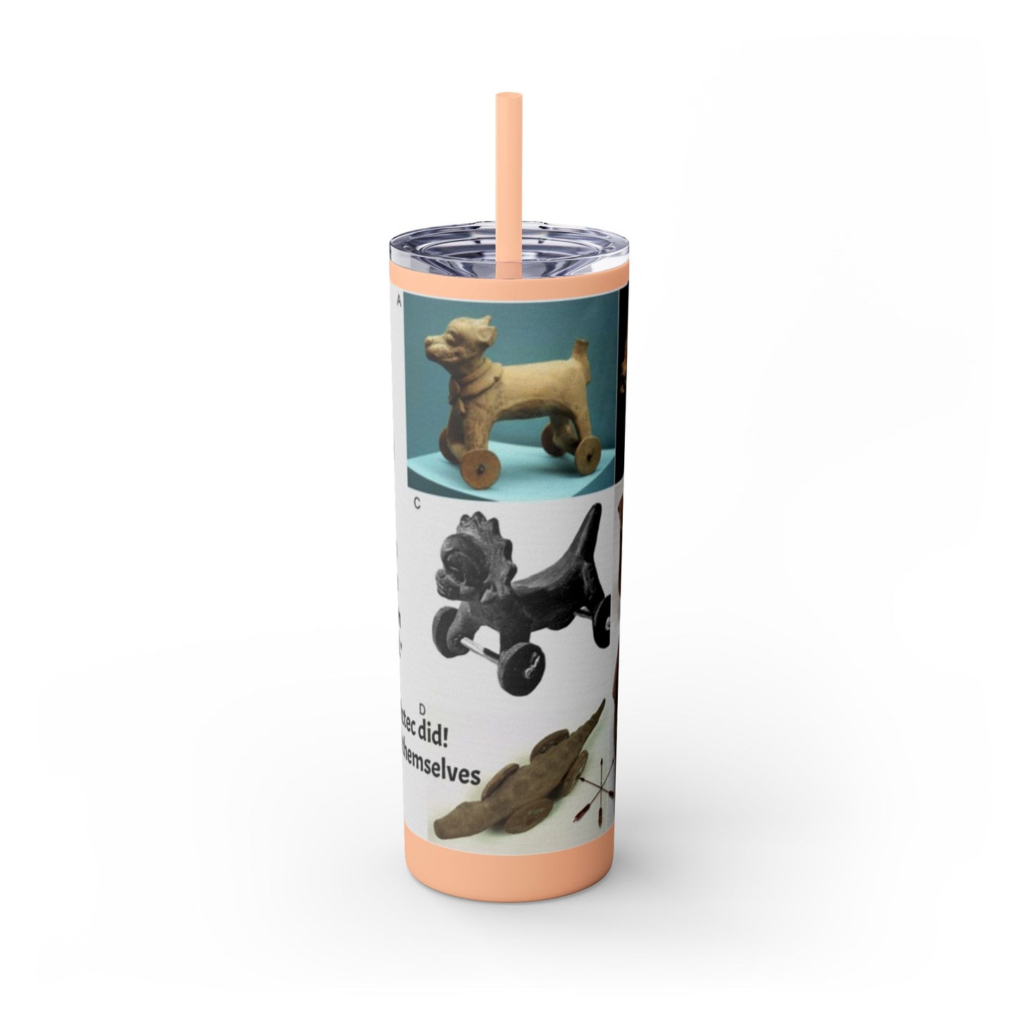 Aztec 20oz Skinny Tumbler - Educational Indigenous Artifacts Design