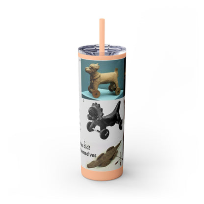 Aztec 20oz Skinny Tumbler - Educational Indigenous Artifacts Design