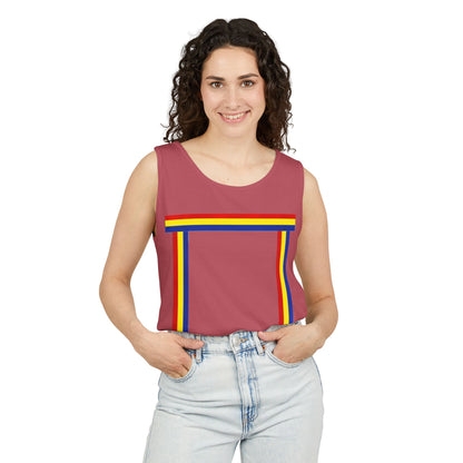 Blue Ribbon Shirt inpired Tank Top — Minimal Rainbow Ribbon Graphic