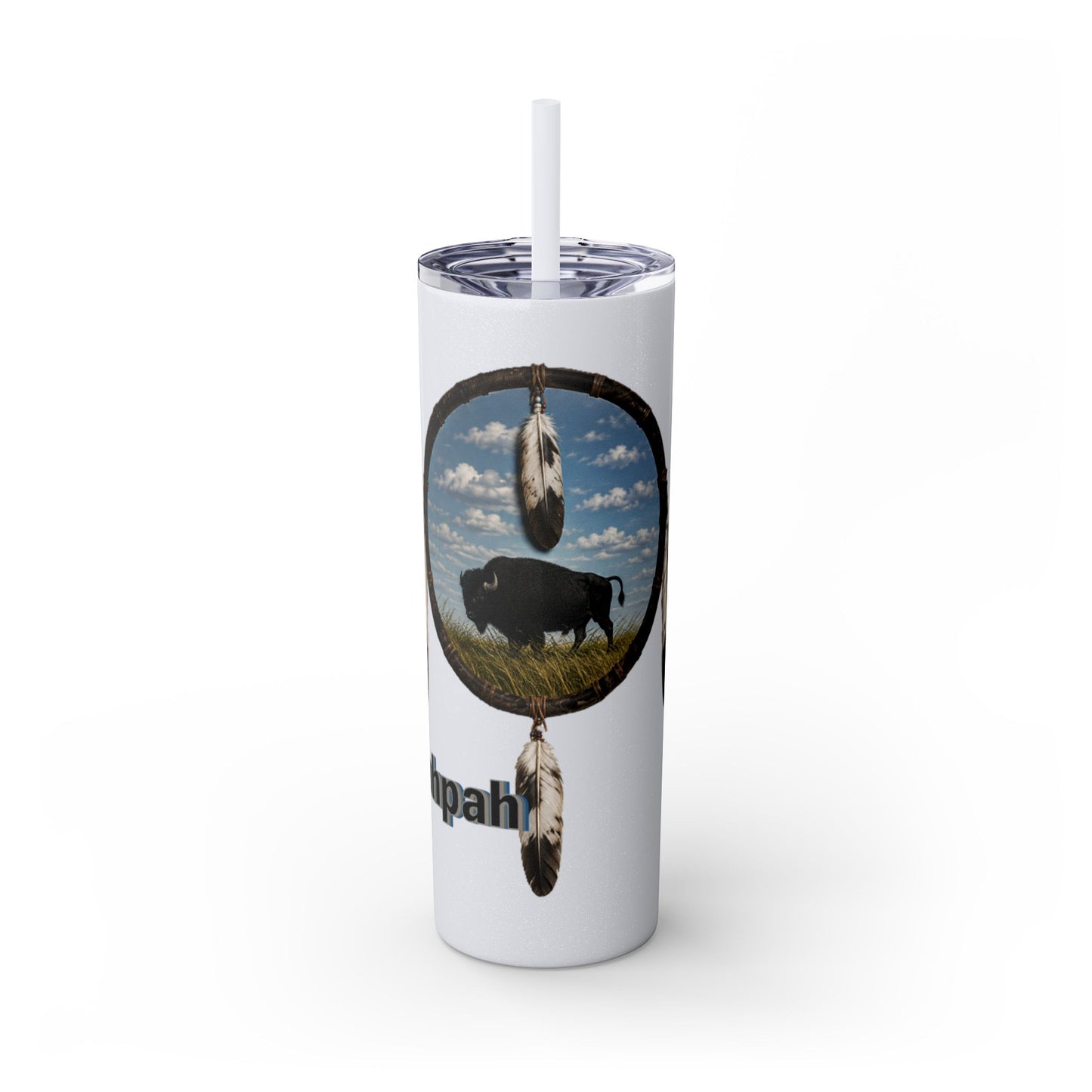 Quapaw Buffalo Skinny Tumbler 20oz — Ogahpahka Design