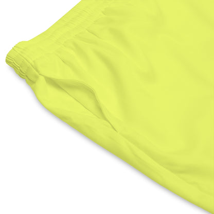 Mvskoke Alligator Beach Shorts — Neon Yellow Men’s Swim Trunks