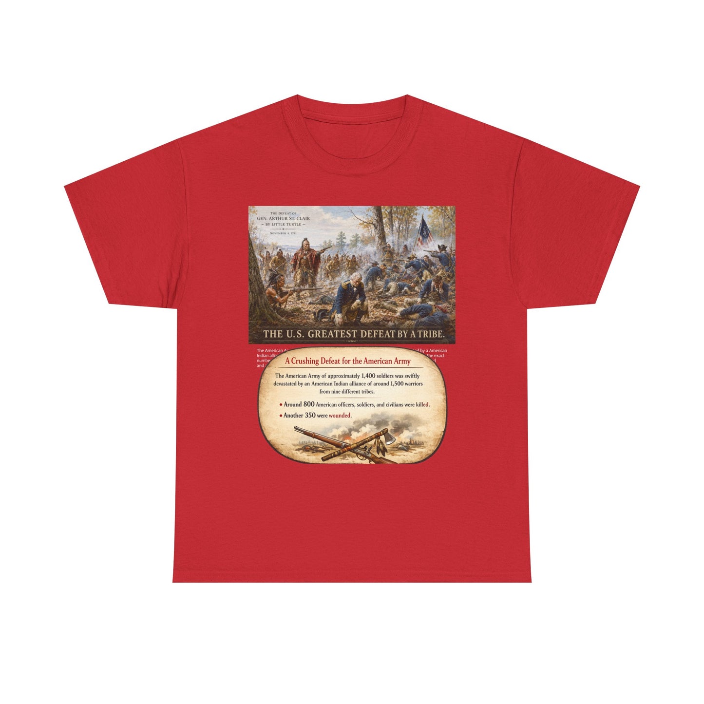 Chief Little Turtle Historical Battle Tee — "The U.S. Greatest Defeat by a Tribe" Cotton T-Shirt