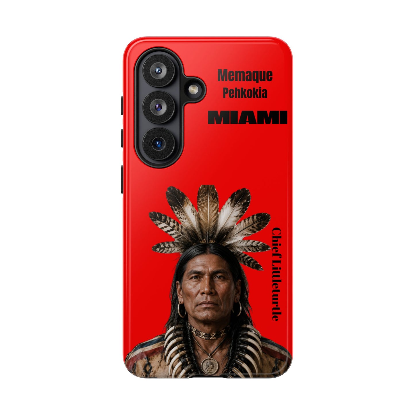 MIami Little Turtle Phone Case – ‘Memaque Pehkokia MIAMI’ Red Protective Cover