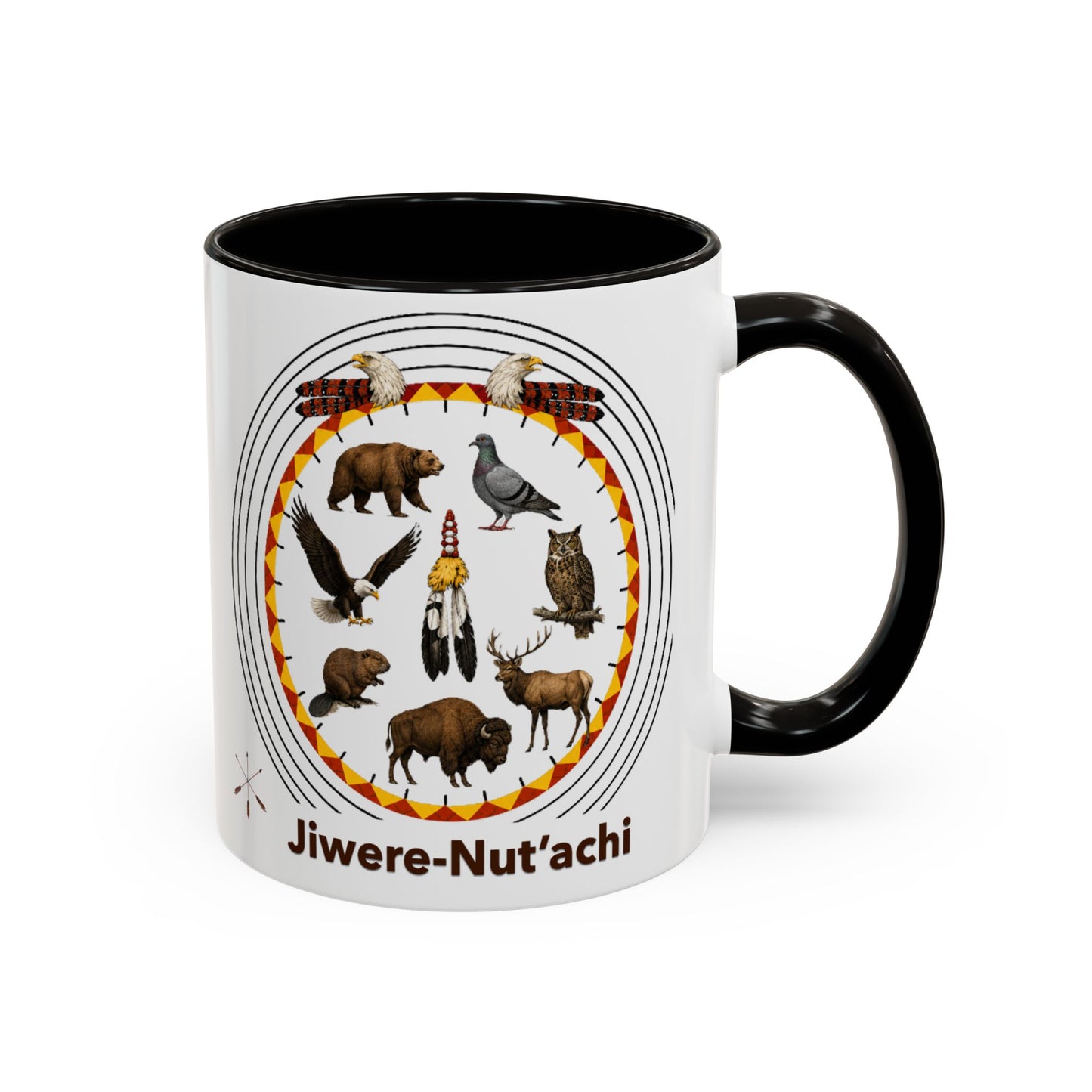 Otoe Missouria Native Animal Circle Mug – 'Jiwere-Nut'achi' Illustrated Coffee Cup (11oz/15oz)