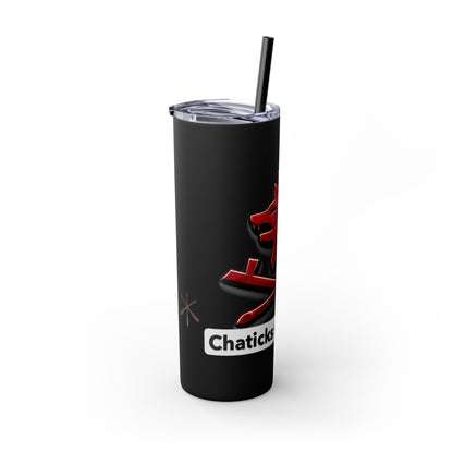 Pawnee Skinny Tumbler — Red Wolf Logo 20oz Insulated Tumbler with Straw