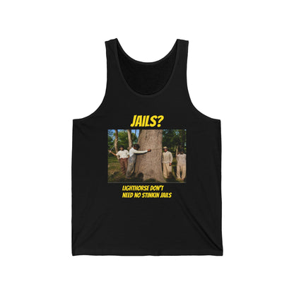 Jails? Tank Top — "Lighthorse Don’t Need No Stinkin’ Jails" Vintage Western Graphic