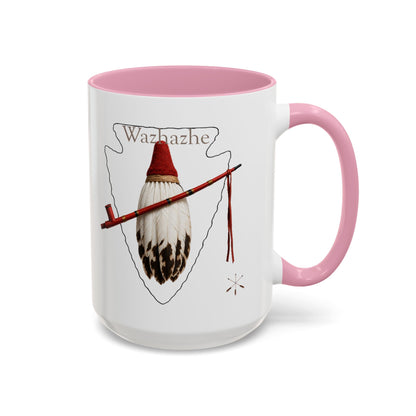 Osage Wazhazhe Tribal Feather Mug (11oz & 15oz) — Native-Inspired Coffee Cup