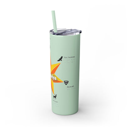 Cherokee 20oz Skinny Tumbler - Aniyunwiya Star Design with Straw