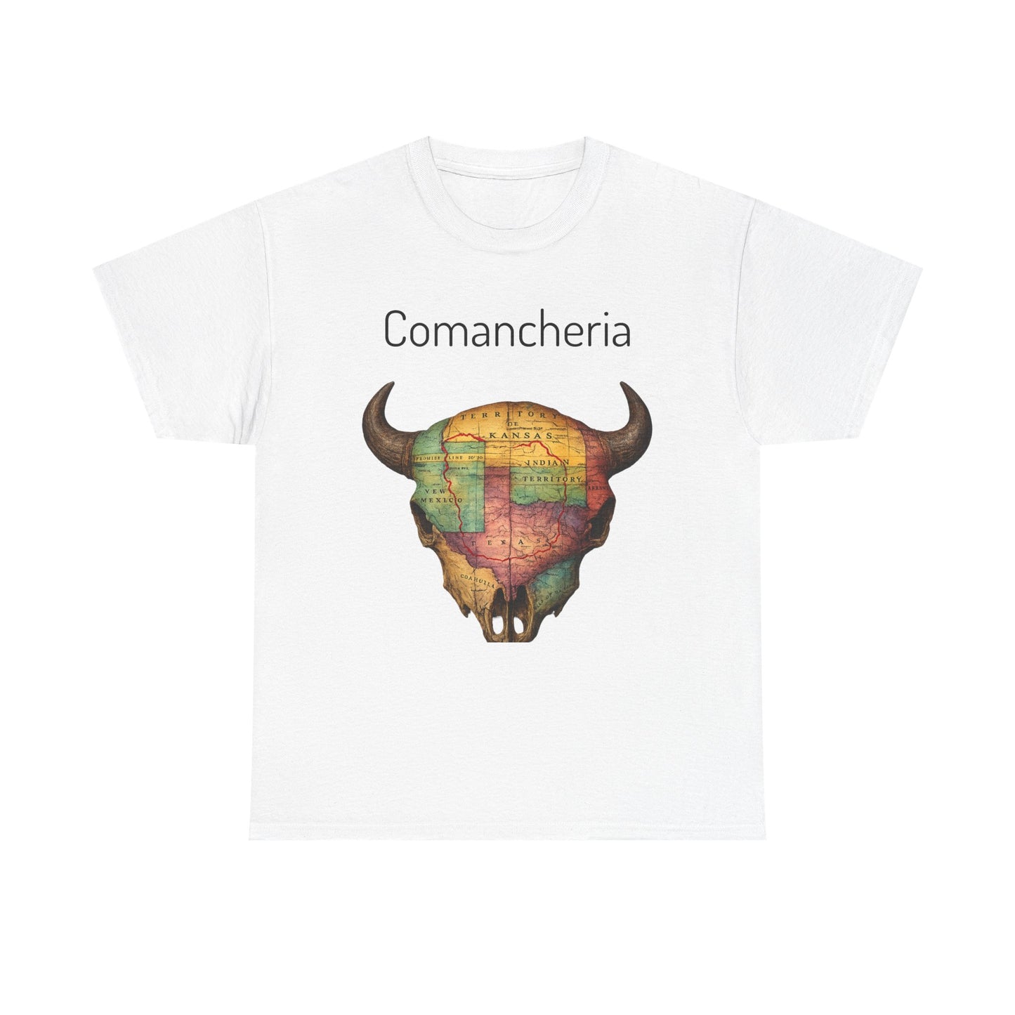 Comancheria Buffalo Skull T-Shirt — Western Map Graphic Tee