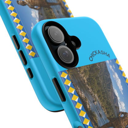 Chickasaw Tough Case — Native Warrior Phone Case with Scenic River Design
