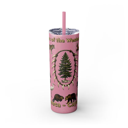 Seneca Cayuga Skinny Tumbler with Straw, 20oz