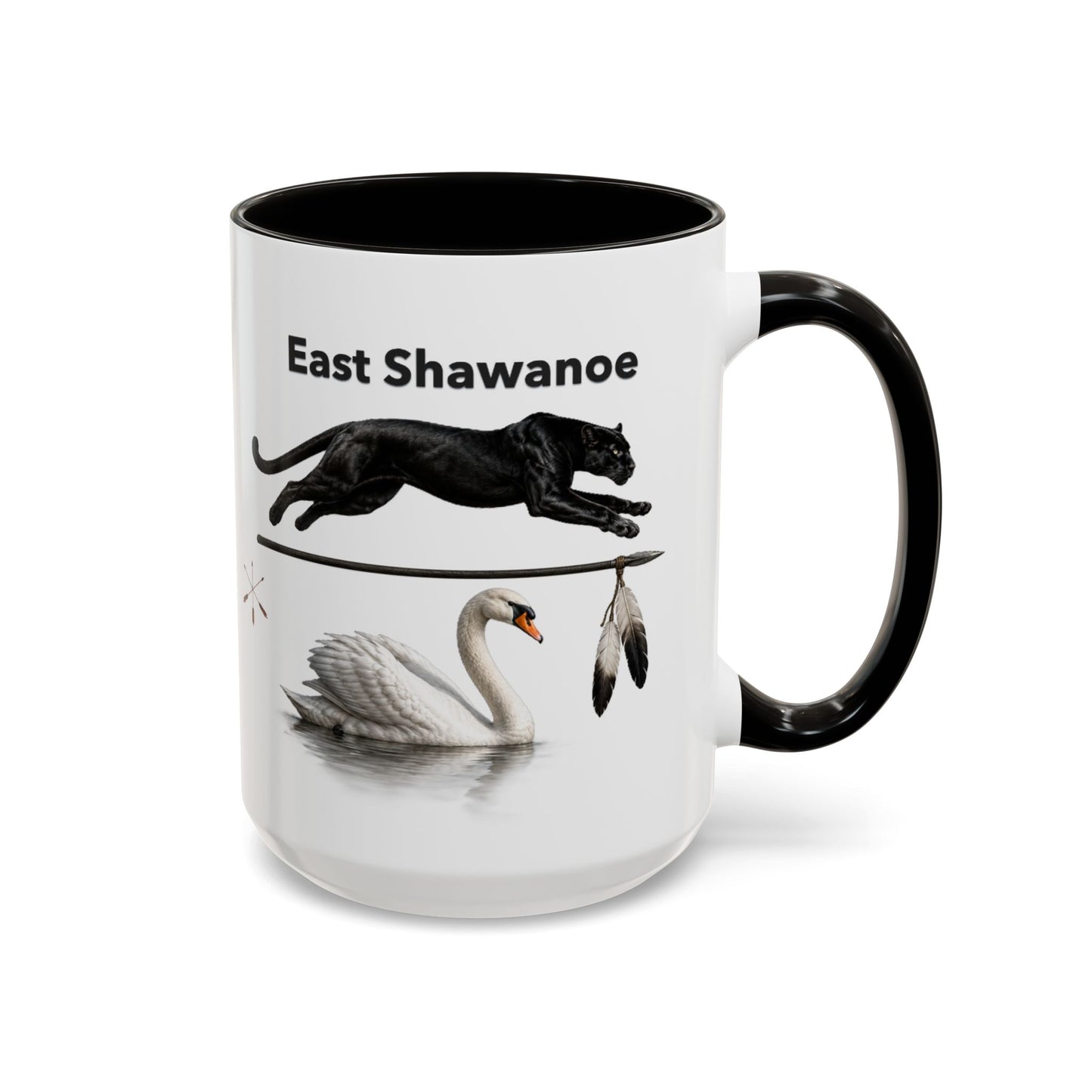 Shawnee East Shawanoe Mascot Panther & Swan Coffee Mug (11oz/15oz)