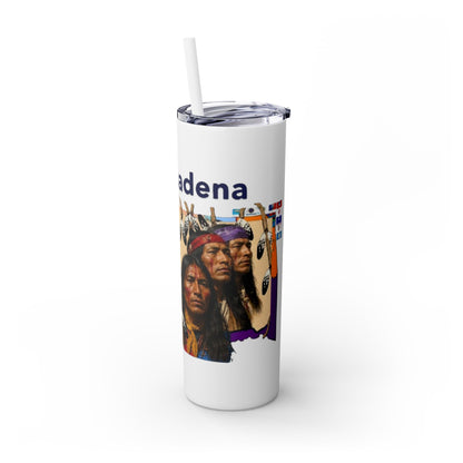 Apache 20oz Skinny Tumbler with Straw — Colorful Retro Design "Naishade"