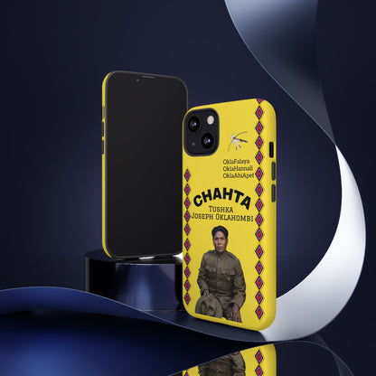 Chahta Tushka Joseph Oklahombi Yellow Phone Case — Native American Tribute Protective Cover